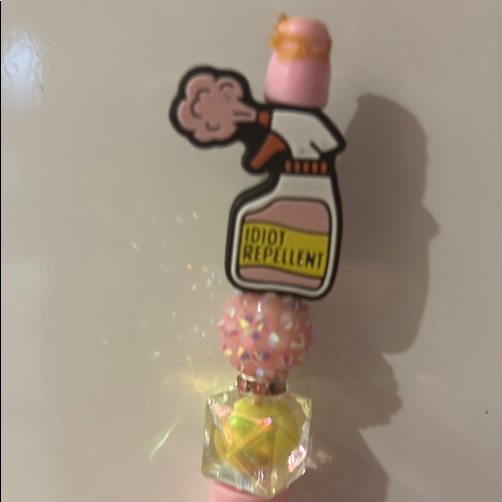 Pink and Yellow Beaded Pen